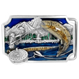 Fly Fishing Enameled Belt Buckle